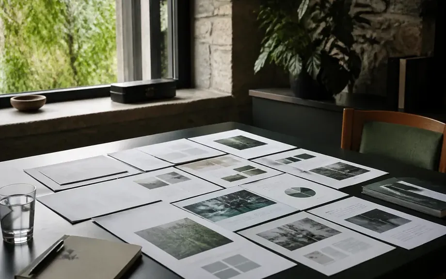 A workplace interior that suggests a specific industry, seen from the doorway